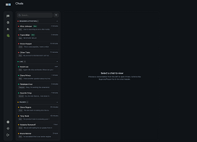 Vista de bandeja de entrada de Trickster con múltiples conversaciones